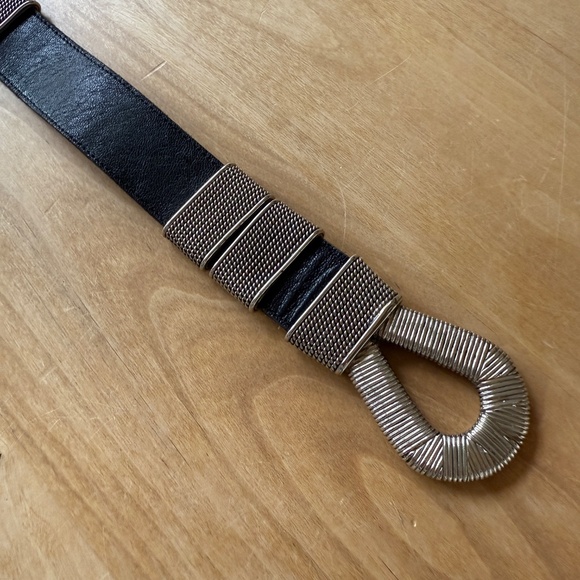 PEREZ SANZ BELT BLACK LEATHER SILVER VINTAGE RARE ARTISAN STATEMENT PIECE UNIQUE - Picture 12 of 13